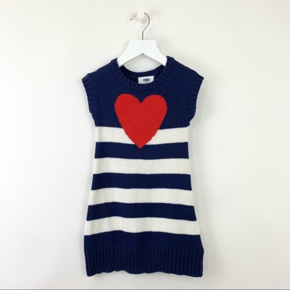 Old Navy Intarsia Heart Striped Sweater Dress Size 2T